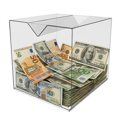 Ящик для пожертвувань 300x300x300 широка щілина | Оргстекло (акрил) 2мм | Автозаправки та благодійні заходи | Швидка доставка 10421 фото