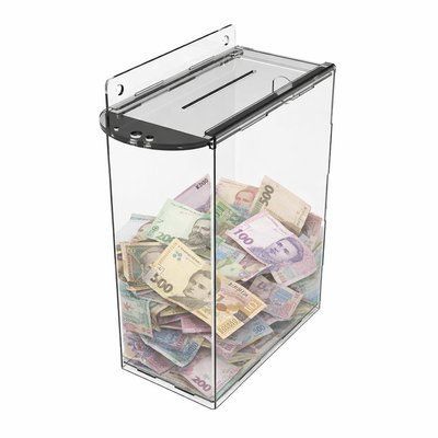Ящик скарбничка 150х84х200 220 | Оргскло 3мм | Відмінний для благодійних заходів | Ідеально підходить для медичних закладів | Швидка доставка 10414 фото