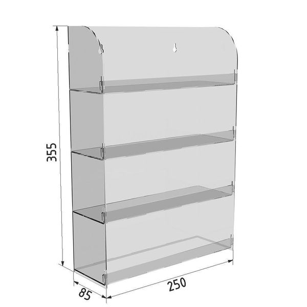 Полиця для дрібниць 4-ярусна 355х250х85 мм 903 фото
