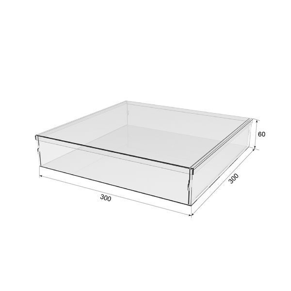 Коробка акрилова EKOSTAR 300х300х60 з кришкою | Прозора упаковка для зберігання різних предметів, ідеальна якістьта надійність 11366 фото