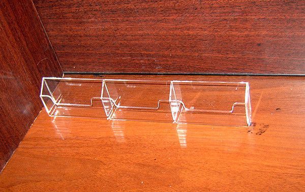 Карман под визитки 3-й горизонтальный из акрила на двухстороннем скотче | Компактный карман для визиток в автомобиле | Офисное хранилище | Быстрая доставка 1233 фото