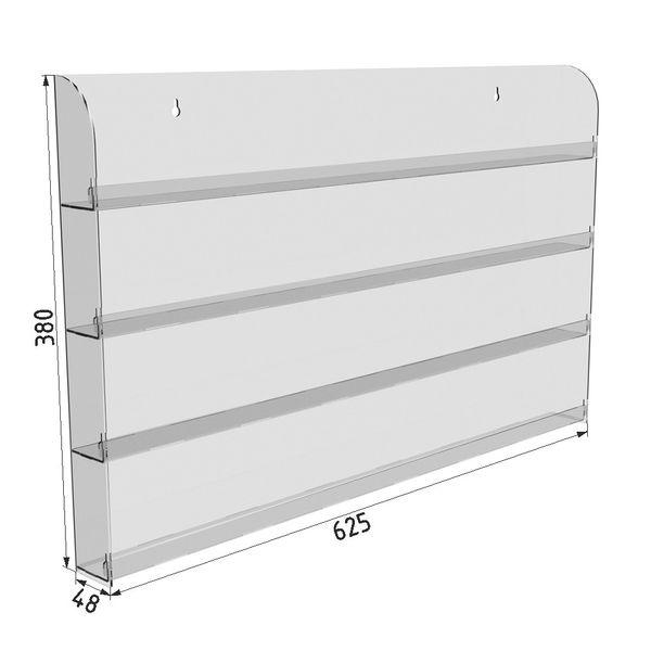 Стенд для лаків 620х45х380 мм 4 яруси 953 фото