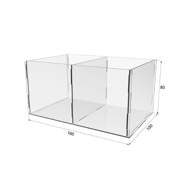 Коробка акрилова EKOSTAR 160х80х100 2 комірки | Організатор простору | Для дому | Швидка доставка 11453 фото