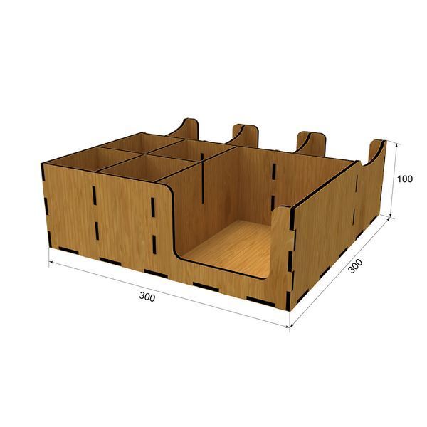 Organizer EKOSTAR дуб с отверстиями 30x30 | Фанера | Хранение барных аксессуаров | 300x300 мм OG59 фото