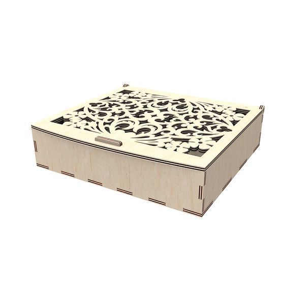 Подарункова коробка EKOSTAR 208х188х45 | Фанерна коробка для подарунків | Домашнє використання 11403 фото