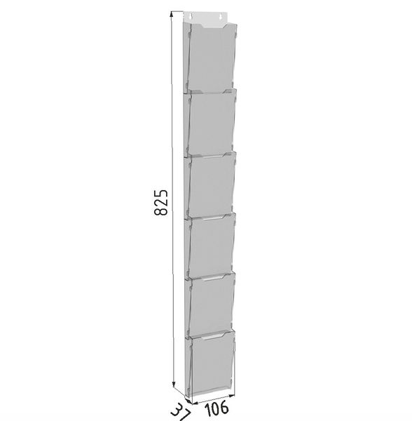 Буклетниця для буклетів 106х825 6 ярусна 10638 фото