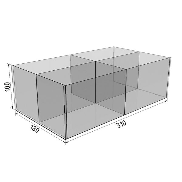 Коробка акрилова 4 комірки 310х180х100 11327 фото