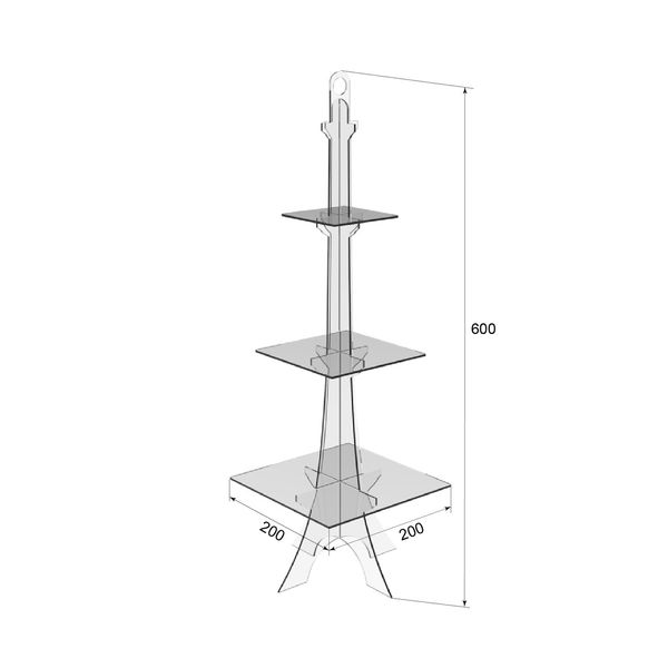 Етажерка для товарів 3 яруси Ейфелева вежа 11804 фото