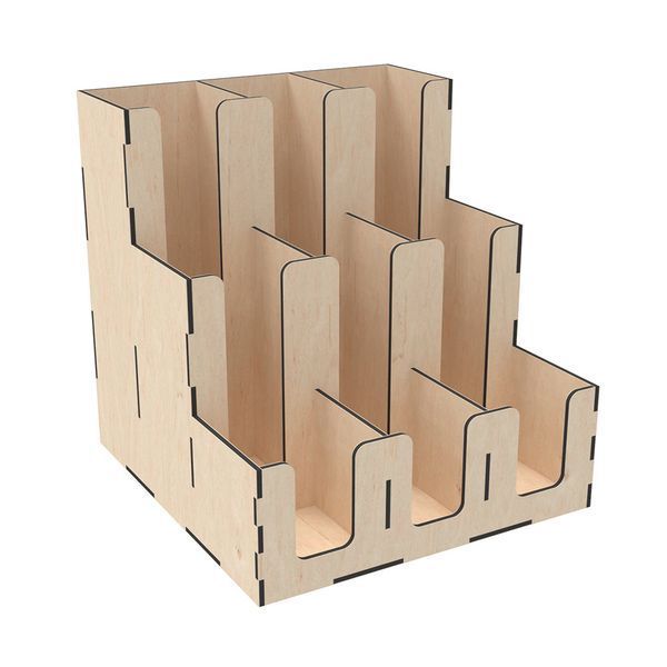 EKOSTAR Органайзер дерев'яний для склянок 320x320x305 | Ідеально для організації барної зони | Для дому | Швидка доставка OG69 фото