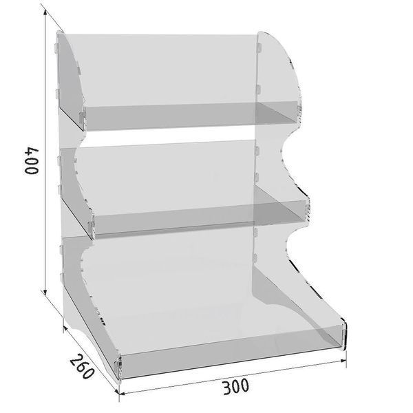 🔥 Підставка вітрина під батончики настільна 300х400х260 | Прозорий акрил | Висока якість та ефективність 1101 фото