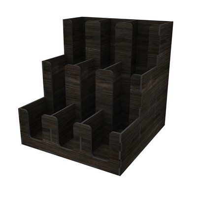 EKOSTAR Органайзер дерев'яний венге 320x320x305 мм | Для склянок | Для організації барної зони OG73 фото