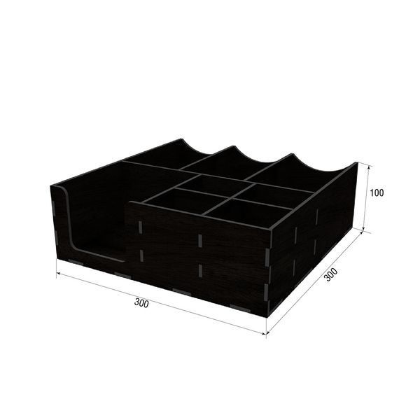 EKOSTAR Органайзер деревянный черный с отверстиями 30x30 | Высокое качество для барной зоны OG18 фото