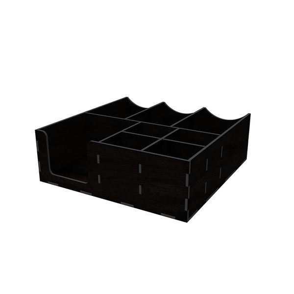 EKOSTAR Органайзер деревянный черный с отверстиями 30x30 | Высокое качество для барной зоны OG18 фото