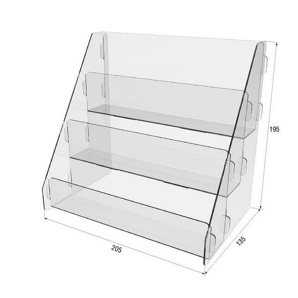 Товарна горка на 3 комірки з акрила 205х135х195 1379 фото