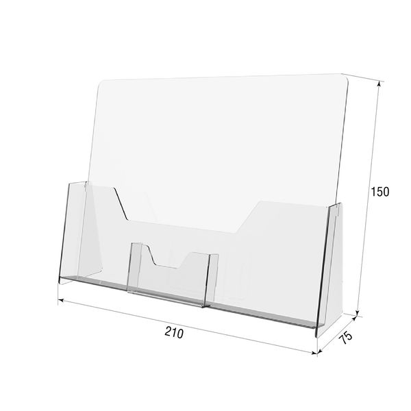 Буклетниця настільна А5 горизонтальна з візитницею 1242 фото